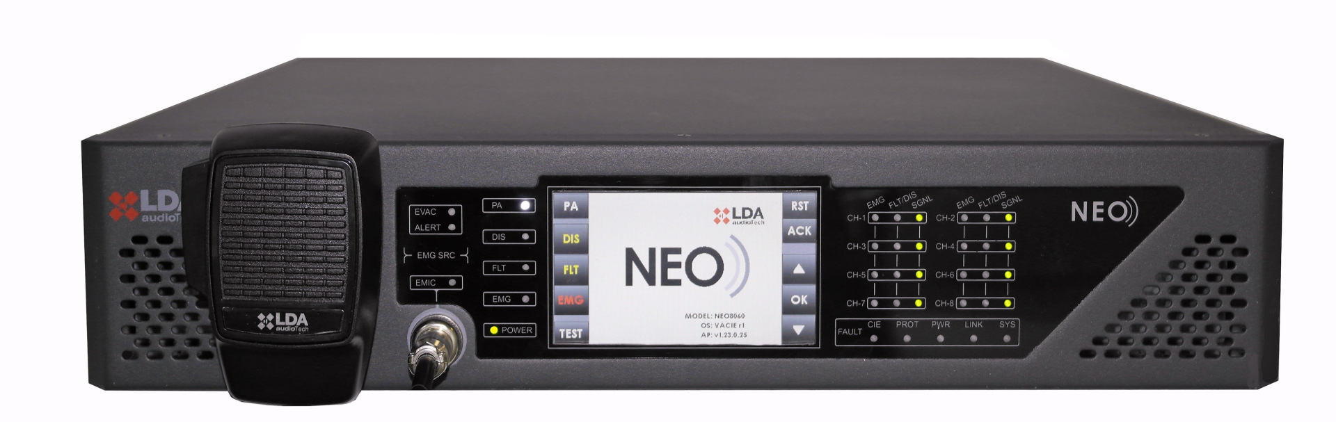 LDA NEO8060 EN54 Acil Anons ve Tahliye Sistemi Ana Kontrol Ünitesi