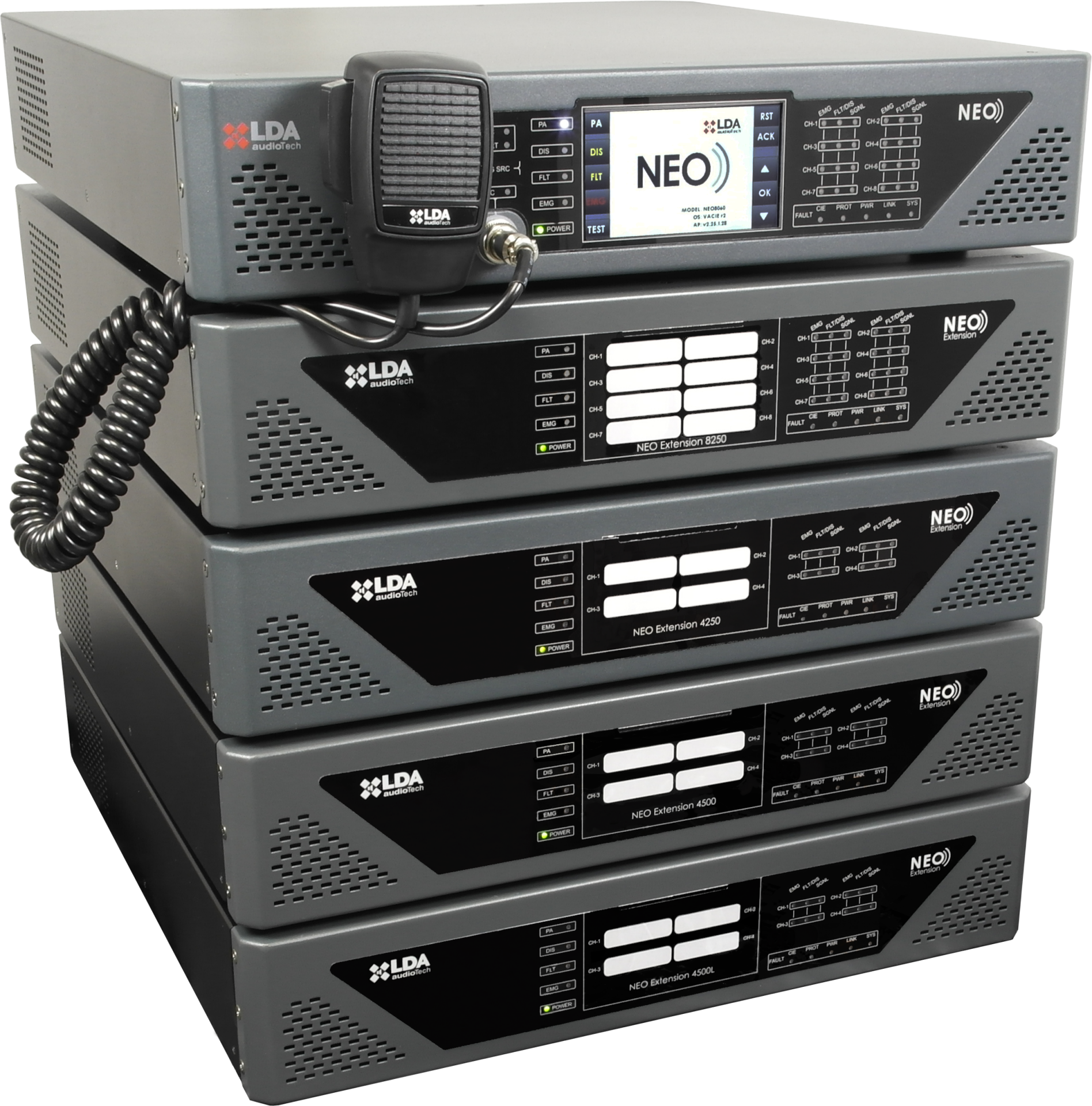 LDA NEO 4500-LE 4 Kanal 2000W Amplifikatör ve Kontrol Genişleme Ünitesi (EN54-16)