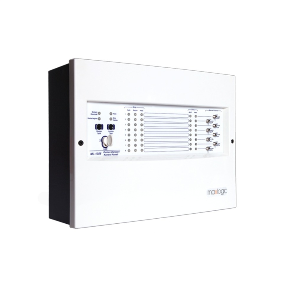 Mavili Maxlogic ML-1354 Akıllı Adresli Sistem 16’lı I/O Modüllü (8 Giriş / 8 Çıkış) Duman Damperi Kontrol Paneli