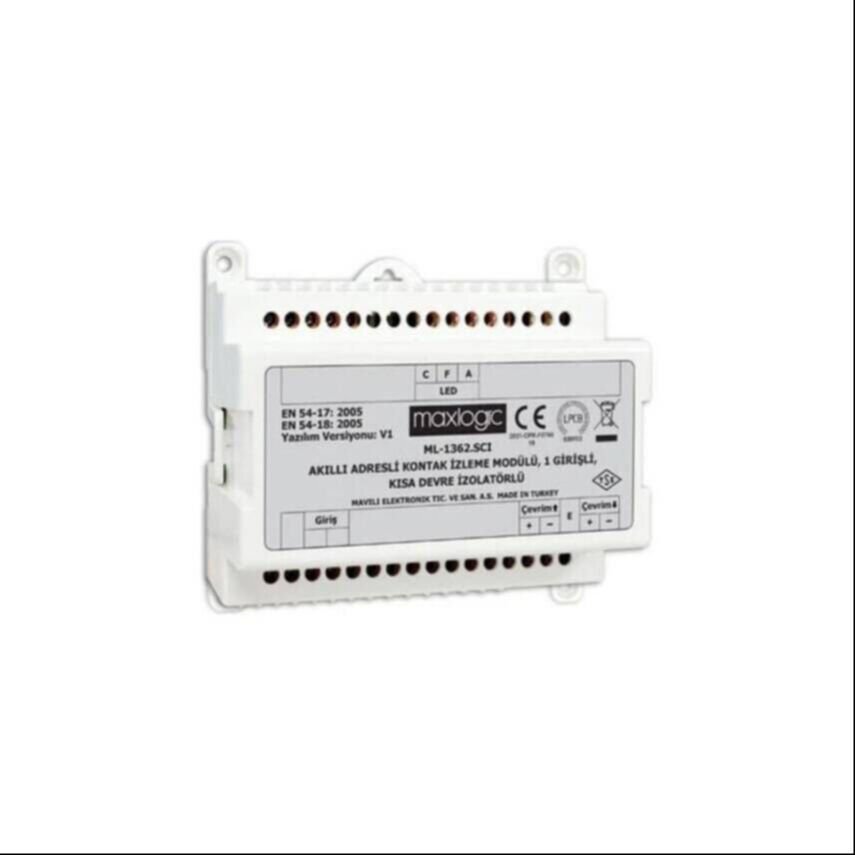 Mavili Maxlogic ML-1362.SCI 1 Girişli Adresli İzolatörlü Kontak İzleme Modülü