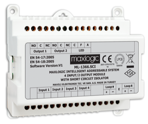 Mavili Maxlogic ML-1366.SCI 4 Giriş 2 Çıkış Adresli İzolatörlü Sistem Modülü