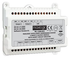 Mavili Maxlogic ML-1366.SCI Akıllı Adresli Sistem 4/2 I/O Modülü (4 Giriş / 2 Çıkış), Kısa Devre İzolatörlü
