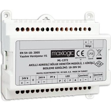 Mavili Maxlogic ML-1372 Akıllı Adresli Sistem Bölge Denetim Modülü, 1 Girişli