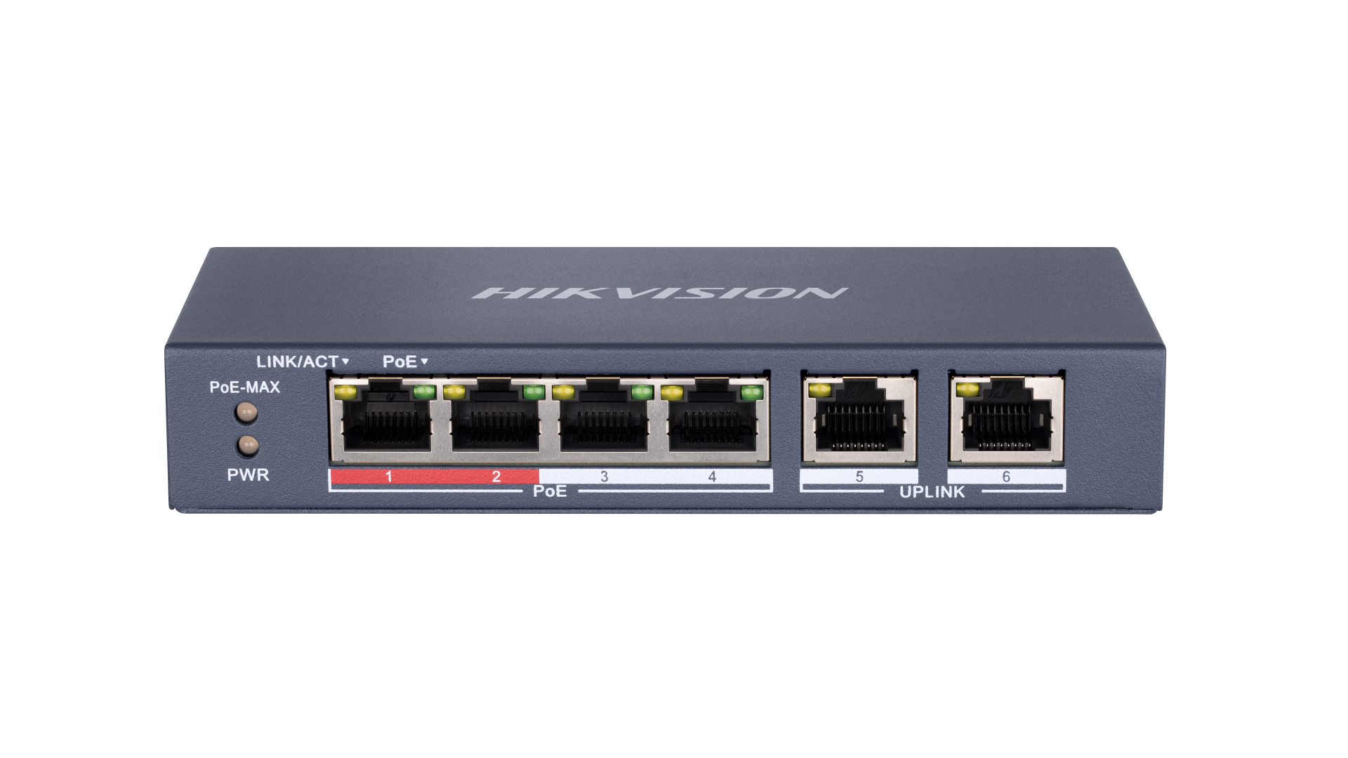 Hikvision DS-3E0106P-E/M 6 Port 4 PoE 2 Uplink 35W Fast Ethernet PoE Switch