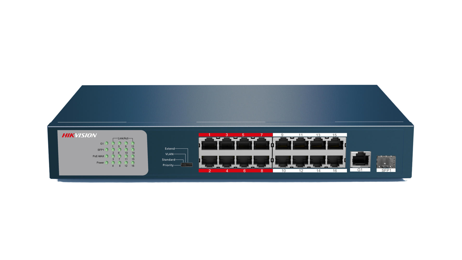 Hikvision DS-3E0318P-E/M 18 Port 16 PoE 1 Gigabit Uplink 1 SFP 135W Fast Ethernet PoE Switch