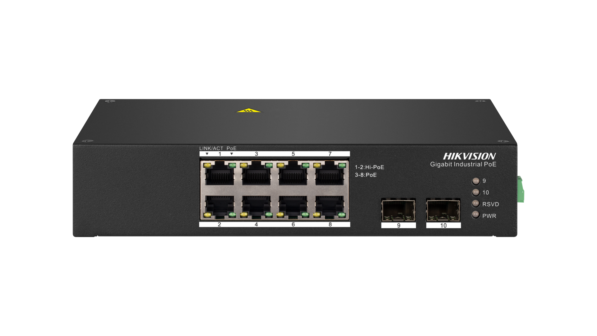 Hikvision DS-3T0510HP 10 Port 8 PoE 2 SFP Endüstriyel Switch
